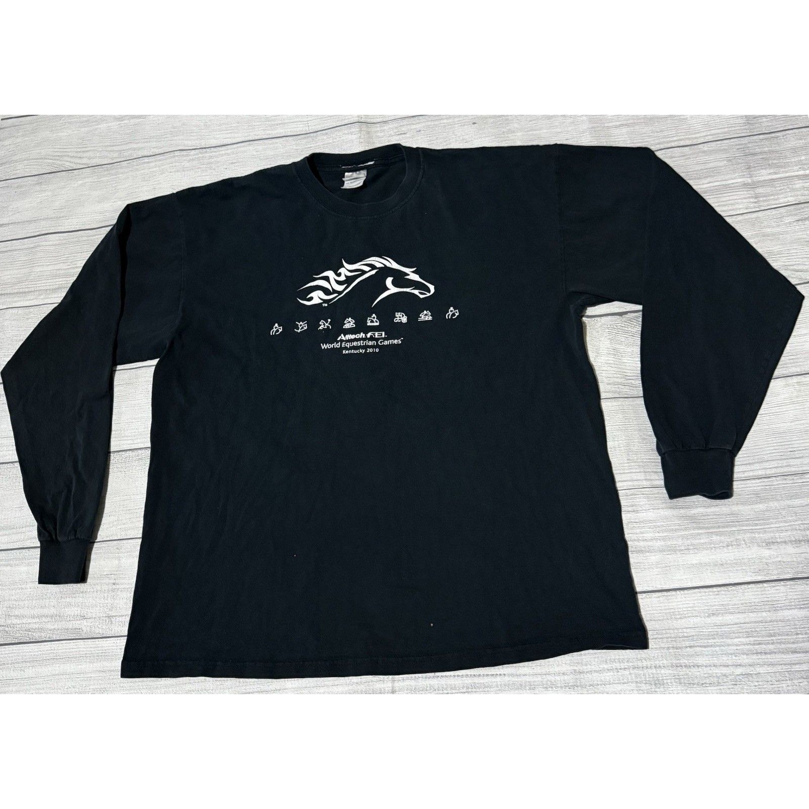 World Equestrian Games Kentucky 2010 Long Sleeve T Shirt Size Xl Defects
